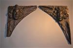 A pair of Elizabethan carved angels