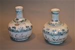 A pair of early 18th century Savona drug jars.