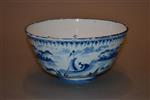 An early 18th century English delft deep bowl.
