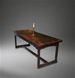 A late 17th century oak refectory table.