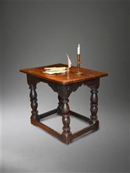 An early Elizabethan oak library table.