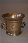 A Charles II bronze mortar and pestle.