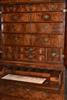 A George II walnut secretaire cabinet on chest.