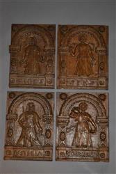 A set of four late Elizabethan oak panels.