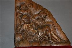 A limewood carved fragment of sleeping disciples.