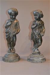 A pair of 19th century lead cherubs.