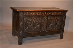A mid 17th century West Country oak coffer.