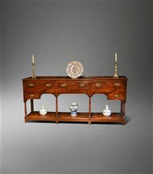 A George III oak potboard dresser base.