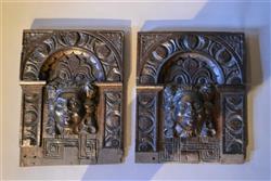 A pair of unusual Charles I oak panels.