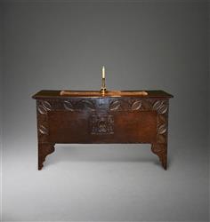 An extraordinary James I oak church chest.