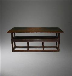 A rare Charles II oak settle table.