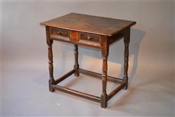 A Queen Anne oak side table.