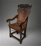 A fine mid 17th century oak wainscot chair.