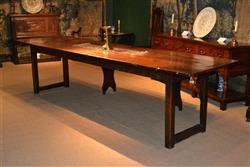 A late 17th Welsh oak refectory table.