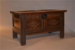 A small West Country Charles II oak coffer.