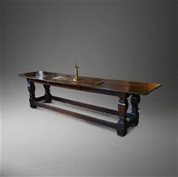 A 16th/17th century oak refectory table.