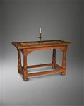 An Elizabethan oak communion table.