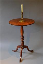 A George III burr elm wine table.