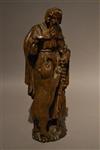A 17th century oak figure of St Anthony the Great.