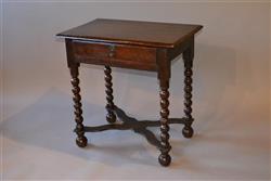 A small Queen Anne oak side table