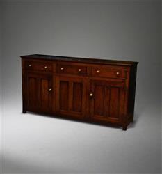 A George III oak dresser base of narrow proportios