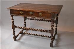 A large William and Mary oak side table.