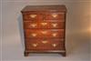 A small George II oak chest of drawers.