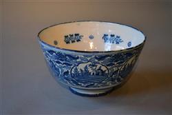 A very large 18th century London delft bowl. 