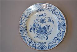 A large 18th century Liverpool delft charger.
