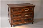 A Charles II oak chest of drawers.