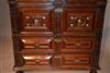 A Charles II oak and fruitwood chest of drawers.