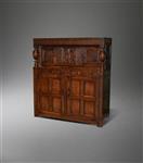 A Charles II oak two part press cupboard. 