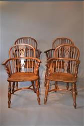 A matched set of 10 low back Windsor armchairs.