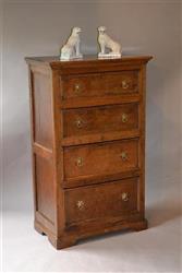 An unusual 18th century oak chest of drawers.