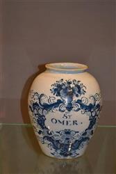 An 18th century Dutch delft tobacco jar.