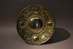 A very large 18th century brass inscribed dish.