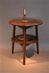 An unusual George III oak cricket table.