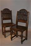 A pair of late 17th century oak back stools. 