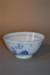 A George II deep sided Bristol delft bowl.