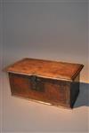 A late 16th century oak boarded box.